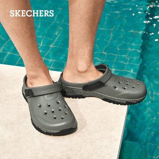 斯凯奇（Skechers）河马泡泡鞋2024年夏季男洞洞鞋防滑凉拖鞋外穿沙滩鞋243341 39.5