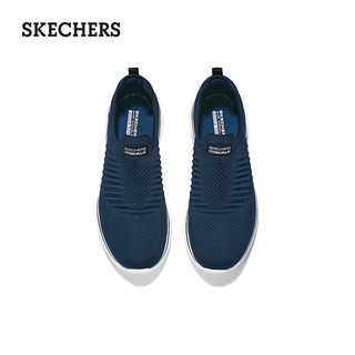 斯凯奇（Skechers）2024男女健步鞋增高厚透气舒适支撑216634 海军蓝色/黑色/NVBK 42.5