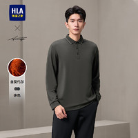 海澜之家（HLA）长袖POLO衫男24轻商务时尚长袖男秋季 深棕A4 175/92A L137~150斤