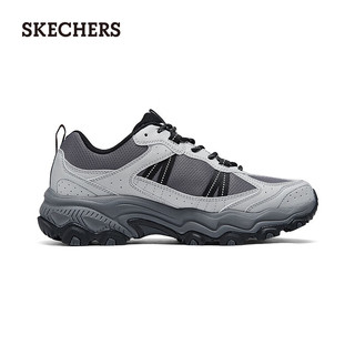 斯凯奇（Skechers）男士绑带城市户外鞋237527 灰色/橘色/GYOR 41.5