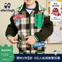 allo&lugh阿路和如儿童装男童撞色立领外套时尚简约印花长袖上衣 印花 140cm