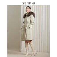 圣可尼收腰显瘦风衣式羽绒服冬装白鸭绒大毛领外套派克服女 备用,勿拍 2XL