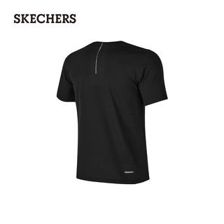 斯凯奇（Skechers）夏季男速干透气运动T恤舒适短袖P224M057 碳黑/0018 L