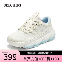 斯凯奇（Skechers）女士运动风绑带运动鞋150085 自然色/蓝色/NTBL 38