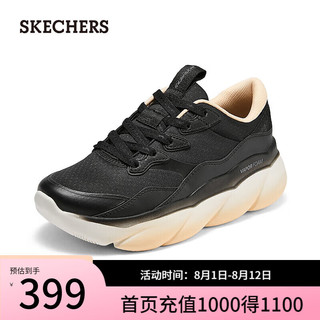 斯凯奇（Skechers）女士运动风绑带运动鞋150085 黑色/多彩色/BKMT 40