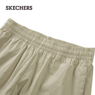 斯凯奇（Skechers）夏季女A型速干针织短裤宽松百搭L224W059 岩米色/00V8 L