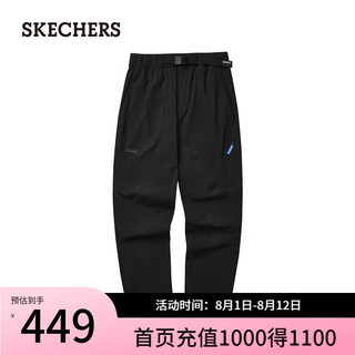 斯凯奇（Skechers）2024年夏季男装宽松舒适休闲长裤 碳黑/0018 M