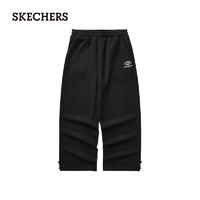 斯凯奇（Skechers）2024男款宽松百搭针织长裤双面穿L324M059 碳黑/0018 XXL