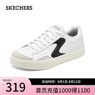 斯凯奇（Skechers）2024夏季舒适透气女鞋减震休闲运动鞋185190 白色/黑色/WBK 37