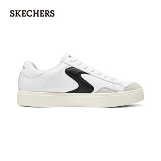 斯凯奇（Skechers）2024夏季舒适透气女鞋减震休闲运动鞋185190 白色/黑色/WBK 35