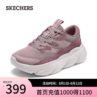 斯凯奇（Skechers）2024春夏跑步鞋女轻量透气针织150082 茱萸粉/MVE 38