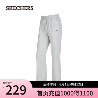 斯凯奇（Skechers）春夏女微喇裤增高显瘦休闲裤P224W050 月球灰/00MV L