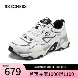 斯凯奇（Skechers）男士复古时尚休闲运动鞋232491 浅灰色/多彩色/LGMT 40