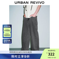 UR2024秋季男潮流休闲斜纹肌理感水洗牛仔长裤UMV840068 灰蓝 30