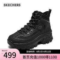 斯凯奇（Skechers）2024夏户外休闲女鞋增高厚底透气177236 全黑色/BBK 41