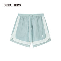 斯凯奇（Skechers）2024年夏季短裤女梭织轻薄宽松L224W146 天灰青/03PB M