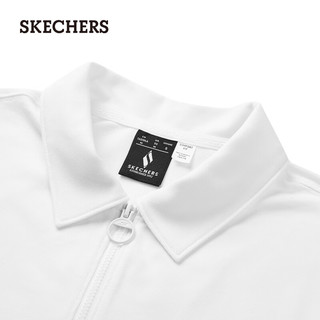 斯凯奇（Skechers）夏季女凉感速干POLO衫休闲短袖P224W095 亮白色/0019 XXL