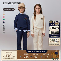 Teenie Weenie Kids小熊童装24秋季男女童宝基础刺绣套头卫衣 象牙白 100cm