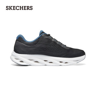 斯凯奇（Skechers）夏季女鞋缓震回弹跑步鞋耐磨休闲运动鞋129501 黑色/蓝色/BKBL 39.5