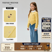 Teenie Weenie Kids小熊童装24冬季女童亲肤舒适刺绣开衫毛衣 黄色 160cm