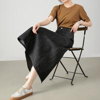 时尚复古开叉牛仔裙女2024春季气质百搭显瘦A字半身裙子