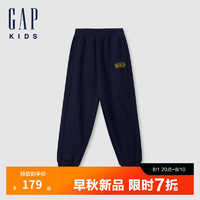 Gap【大小童同款】男童2024初秋刺绣logo束口裤儿童装645946 海军蓝 90cm(1-2岁) 亚洲尺码