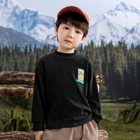 汪汪队立大功童装男童长袖t恤春秋款2024儿童半高领内搭打底衫男孩上衣潮 黑色 130cm