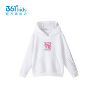 361°361度童装女童连帽卫衣2024年秋季中大童卫衣 本白 140