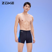洲克（ZOKE） 泳裤男平角防氯专业竞赛游泳训练男士泡温泉防尴尬游泳裤 黑兰花_ 3XL