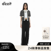 DZZIT地素休闲裤2024秋季都市休闲弹性腰头裤子女 黑色 XS