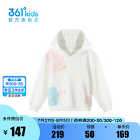 361°361度童装女童连帽卫衣2024年秋季小童卫衣 羽白 101