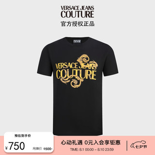 VERSACE 范思哲 Jeans Couture男装24春夏男士印花圆领短袖T恤 黑色 L L(185/96B) BLACK-G89黑色