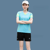 蝴蝶球衣乒乓球运动服 乒乓球服男羽毛球服运动套装男短袖上衣速干裤裙 B5122/绿色 女短裤套装 XXXL