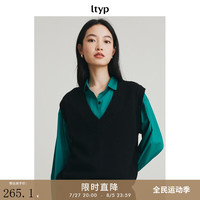 旅途原品（ltyp）马甲女经典百搭羊毛V领背心夏季显瘦黑色针织马甲-知己 黑色 -  XS-S(155cm)