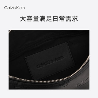 Calvin Klein Jeans24早秋男士ck字母压纹圆弧便携胸包腰包HH4106 UB1-太空黑 OS