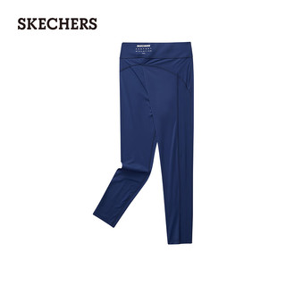 斯凯奇（Skechers）2024女童针织紧身长裤休闲弹力P224G056 中世纪蓝/007D M