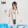 Lee24早秋新品舒适版仿羊毛毡米白色女长袖衬衫保暖LWT008914206 米白色