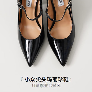 史蒂夫·马登 STEVE MADDEN/思美登2024春季女单鞋 高跟甜美尖头 玛丽珍鞋浅口法式MALENA 黑色 37