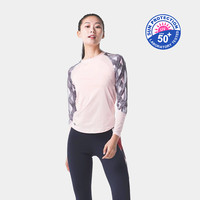 迪卡侬（DECATHLON） 迪卡侬分体式泳衣女游泳衣浮潜冲浪防晒保守泳装nabWW 樱花淡粉游泳防晒上衣 L-XL/46