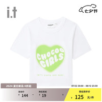 :CHOCOOLATEit 女装合身短款短袖T恤2024夏季青春活力1874XUM WHX/白色 S