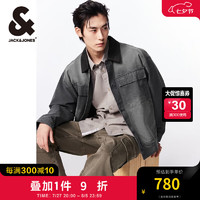 杰克·琼斯（JACK&JONES）秋季潮百搭休闲宽松翻领多口袋水洗牛仔夹克外套男224357002 E39 水泥灰色 E39 水泥灰色 190/108A/XXL