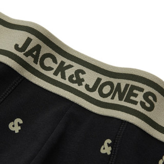 杰克·琼斯（JACK&JONES）杰克琼斯秋季款男士内裤3条装休闲舒适印花透气弹力平角内裤男 黑色/松绿色/灰绿色E41 170/90/S