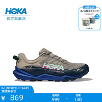 HOKA ONE ONE 男女款夏季托伦特4越野跑步鞋TORRENT 4竞速减震耐磨 灰褐色/深蓝色-男 40