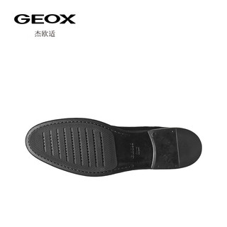 GEOX杰欧适男鞋2024秋季商务通勤干练正装皮鞋U467HE 黑色C9999 44