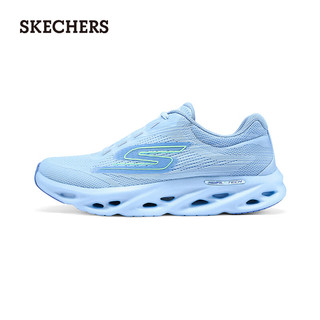 斯凯奇（Skechers）夏季女鞋缓震回弹跑步鞋耐磨休闲运动鞋129501 浅蓝色/LTBL 37.5