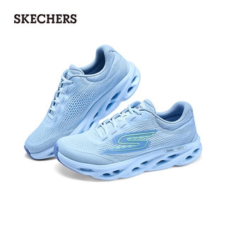 斯凯奇（Skechers）夏季女鞋缓震回弹跑步鞋耐磨休闲运动鞋129501 浅蓝色/LTBL 38