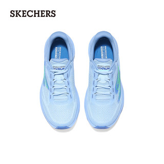 斯凯奇（Skechers）夏季女鞋缓震回弹跑步鞋耐磨休闲运动鞋129501 浅蓝色/LTBL 39