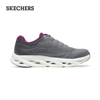 斯凯奇（Skechers）夏季女鞋缓震回弹跑步鞋耐磨休闲运动鞋129501 灰色/紫色/GYPR 35