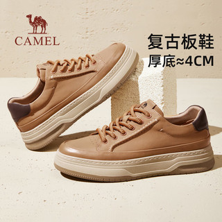 骆驼（CAMEL）2024秋季复古时尚板鞋潮流百搭舒适休闲鞋子男 G14A075629 黑/棕 40