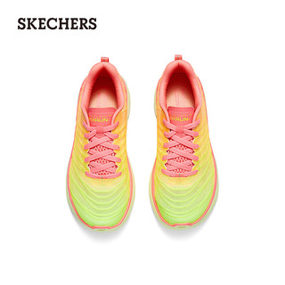 斯凯奇（Skechers）2024年夏季女鞋缓震跑步鞋运动鞋129347 粉红色/柠檬色/PKLM 38